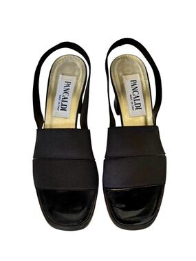 Pancaldi Black Slingback Heeled Sandals Size 7
